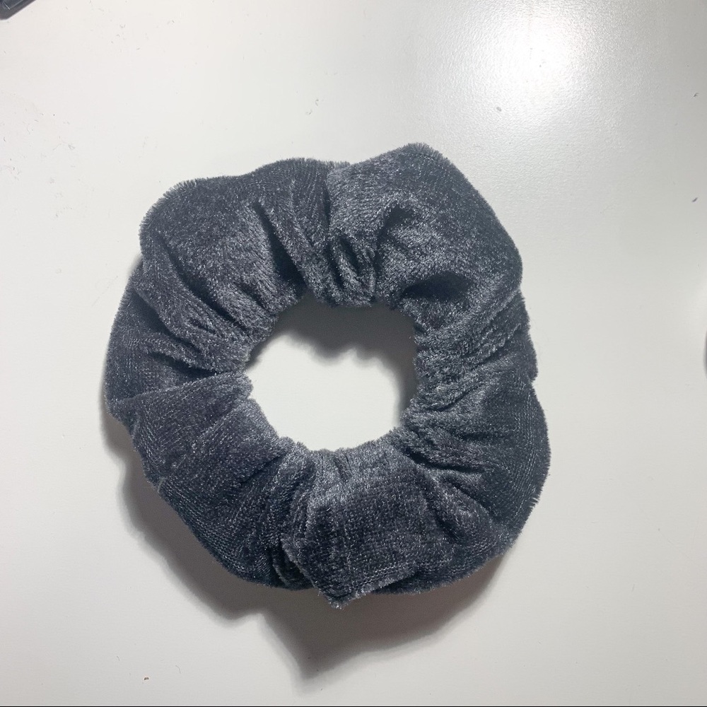 Dark Grey Velvet Scrunchie